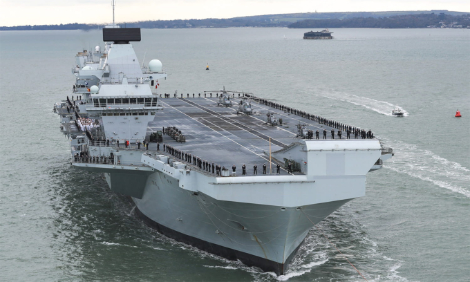 Tàu sân bay HMS Prince of Wales. Ảnh: Hải quân Anh
