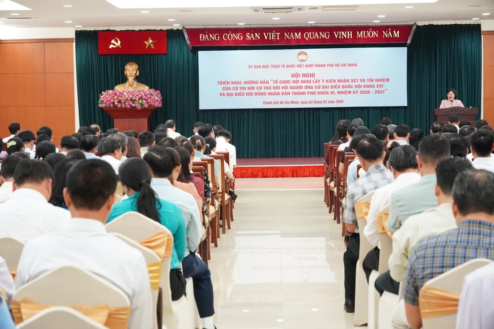 Toàn cảnh hội nghị. Ảnh: THANH TUYỀN cu-tri-bau-cu-DDBQH.JPG