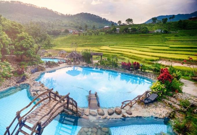 Ba hành trình chơi Tết ở miền Bắc cho người thích vận động 3 Suối khoáng nóng ở Trạm Tấu. Ảnh: Lekima Hung