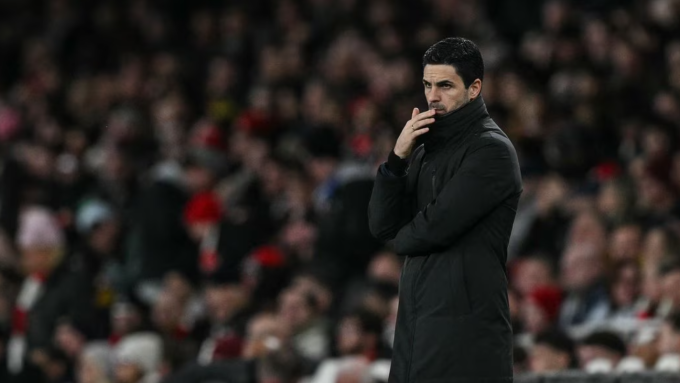 HLV Mikel Arteta phản ứng trong trận Arsenal thắng Wigan 4-0 ở vòng bốn Cup FA trên sân Emirates, London, Anh ngày 15/2/2026. Ảnh: Arsenal FC
