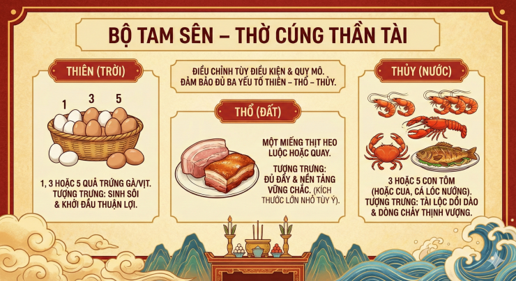 Bộ Tam sên là gì mà ngày vía Thần Tài nhà nào cũng sắm? Hiểu đúng để cúng chuẩn phong tục, rước lộc đầy nhà - 2