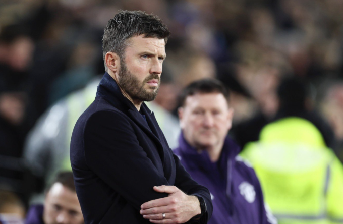 HLV Michael Carrick trong trận Man Utd hòa West Ham 1-1 ở vòng 26 Ngoại hạng Anh, trên sân Olympic, London, Anh ngày 10/2/2026. Ảnh: TouchlineX