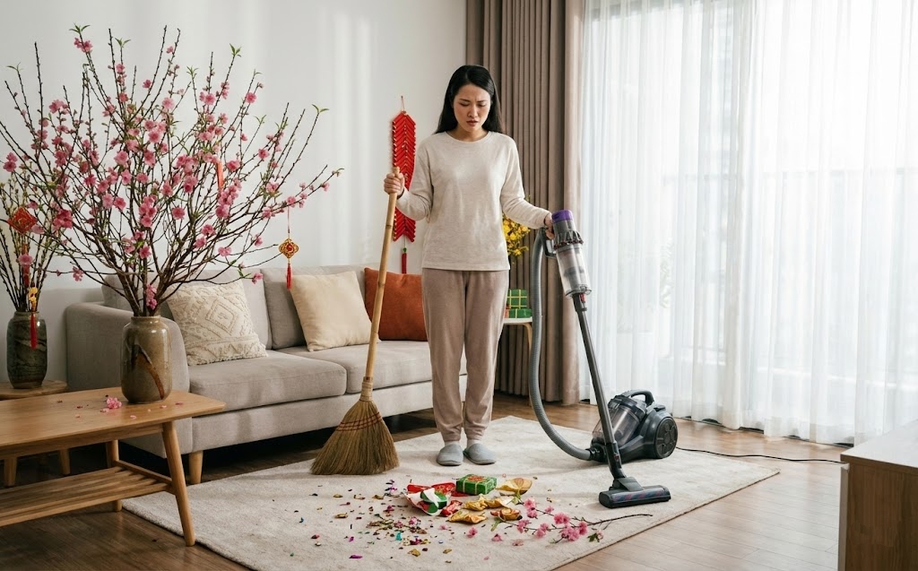 Kiêng quét nhà mùng 1 Tết: Có được dùng máy hút bụi thay thế? Chị em đọc ngay!- Ảnh 1.