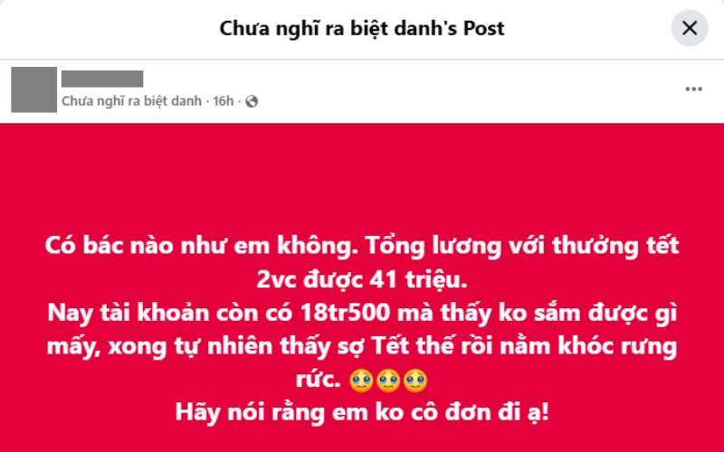Cuối năm tài khoản còn 18,5 triệu đồng: Cô gái bật khóc khiến nhiều người khó hiểu- Ảnh 1.