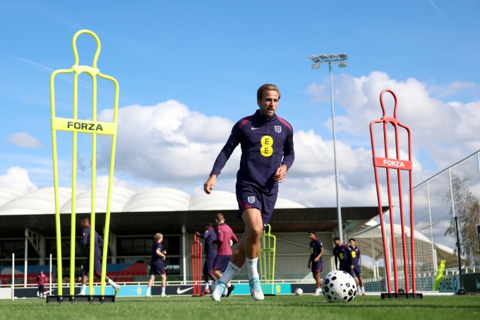 Harry Kane trong buổi tập của tuyển Anh trong đợt tập trung tháng 9/2025. Ảnh: FA