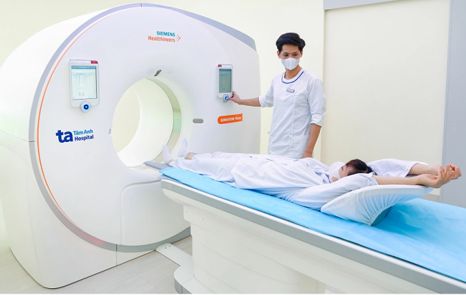 Chụp CT 100.000 lát cắt có thể phát hiện sớm các tổn thương não và mạch máu não. Ảnh: Bệnh viện Đa khoa Tâm Anh