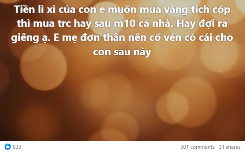 Cầm tiền lì xì của con, nhiều mẹ băn khoăn: Đi mua vàng luôn Cầm tiền lì xì của con, nhiều mẹ băn khoăn: Đi mua vàng luôn