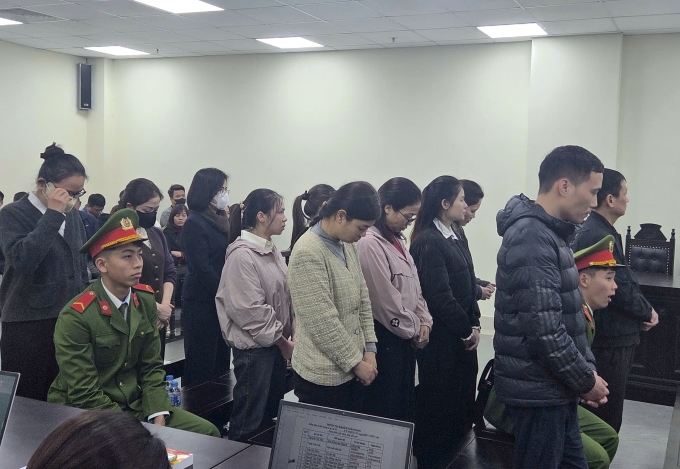 Các bị cáo tại tòa. Ảnh: Danh Lam