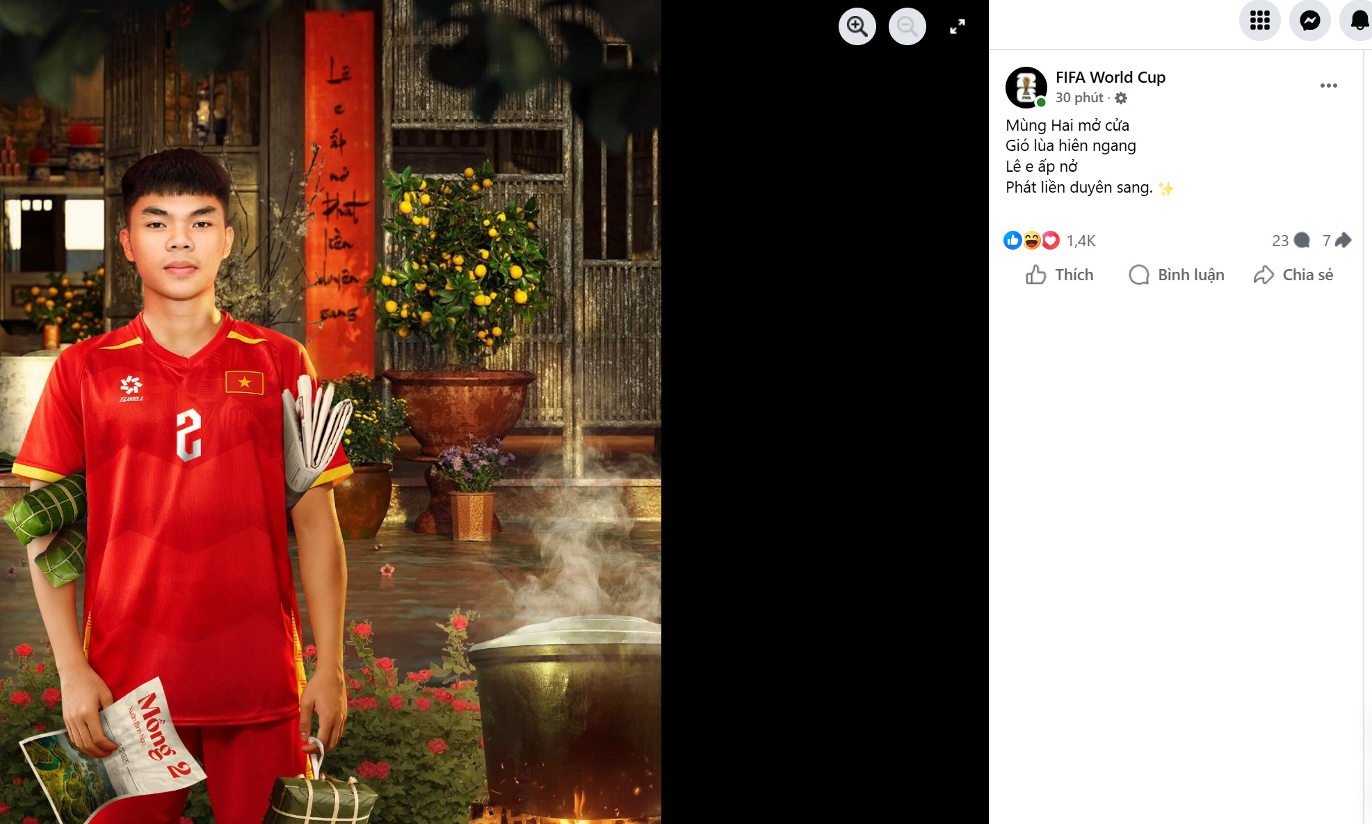 FIFA giữ chuỗi mỗi ngày một bài thơ chúc tết Việt Nam, đăng ảnh Lê Phát rất thú vị- Ảnh 1. FIFA giữ chuỗi mỗi ngày một bài thơ chúc tết Việt Nam, đăng ảnh Lê Phát rất thú vị- Ảnh 1.