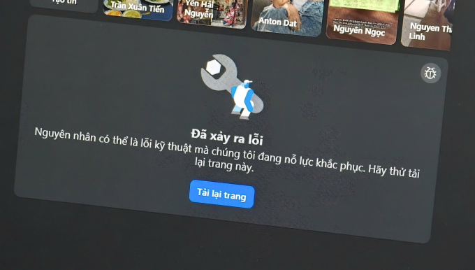 Facebook gặp sự cố không thể truy cập trong chiều 11/2. Ảnh: Trọng Đạt