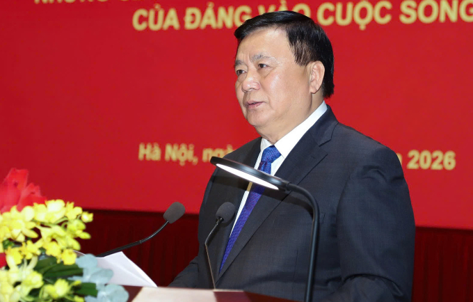 GS Nguyễn Xuân Thắng phát biểu ngày 2/2. Ảnh: Nguyên Phong