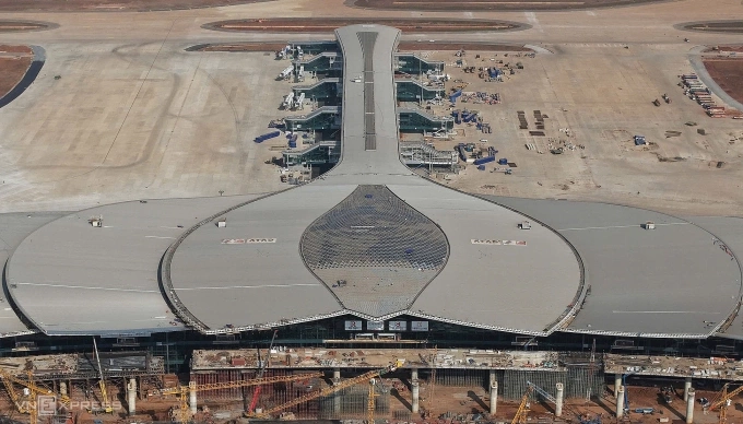 Nhà ga sân bay Long Thành đang hoàn tất những công đoạn cuối cùng. Ảnh: Thanh Tùng