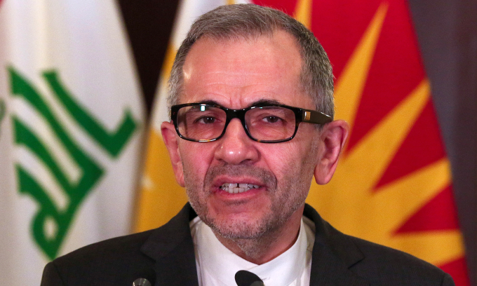 Ông Takht-Ravanchi phát biểu tại Iraq tháng 2/2025. Ảnh: AFP