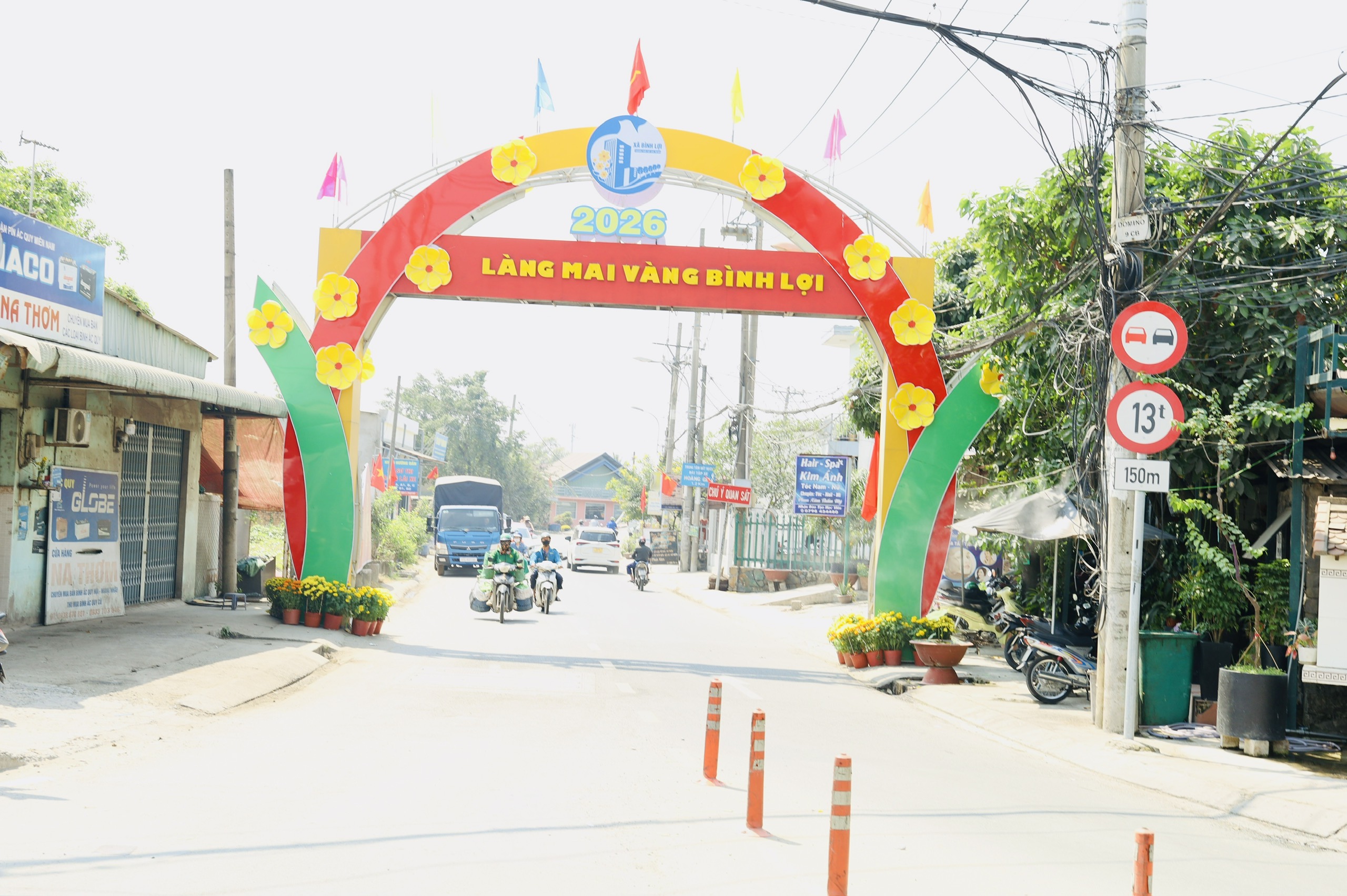 Khai mạc Đường hoa Mai vàng Bình Lợi: Tôn vinh làng nghề giữa lòng đô thị - Ảnh 1.