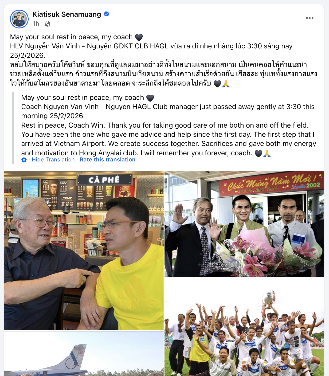 Kiatisuk nghẹn ngào tiếc thương HLV Nguyễn Văn Vinh, mong ông yên nghỉ- Ảnh 1.