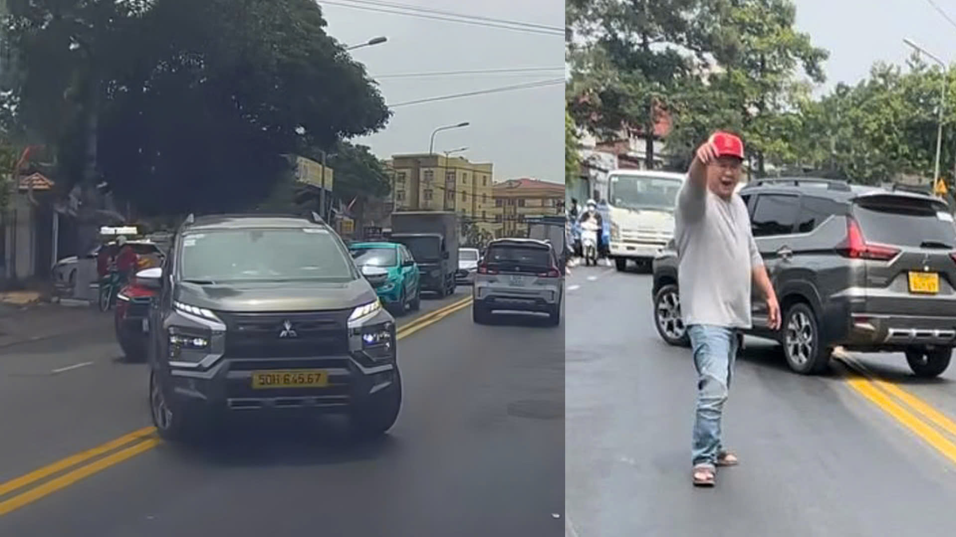 Lái ô tô quay đầu ẩu, tài xế còn hùng hổ chửi bới người khác - Ảnh 1.