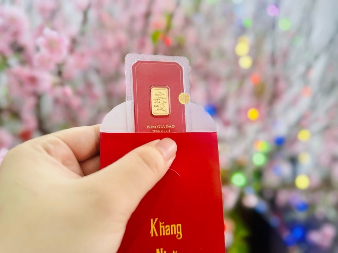 Một phân vàng được ưa chuộng để lì xì dịp Tết vì kiểu dáng tiện lợi, nhiều ý nghĩa phong thủy và tích lũy. Ảnh: NVCC