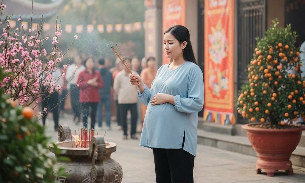 Mẹ bầu có nên đi lễ chùa dịp Tết? 1 Me bau co nen di le chua dip Tet