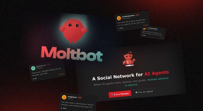 Logo Moltbot và mạng xã hội Moltbook. Ảnh: CyberNews