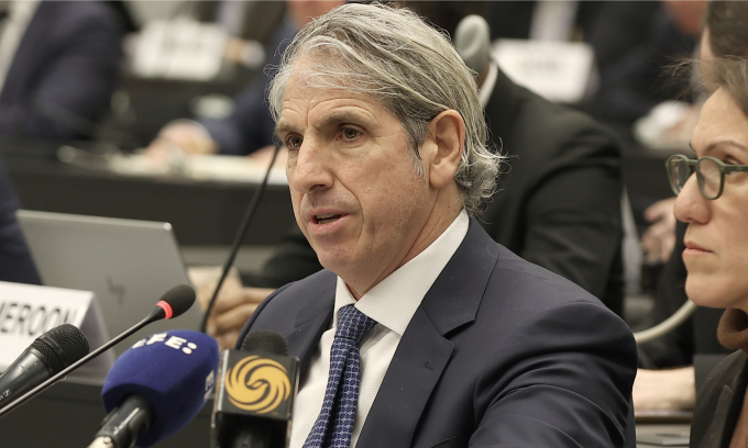 Ông DiNanno tại Hội nghị Giải trừ Quân bị của Liên Hợp Quốc hôm 6/2. Ảnh: BNG Mỹ