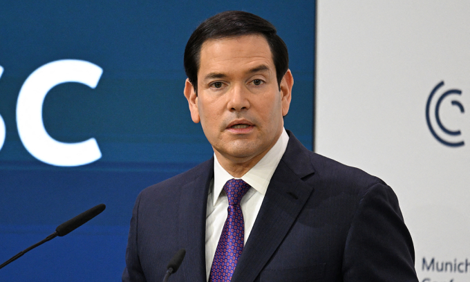 Ngoại trưởng Mỹ Marco Rubio phát biểu tại Hội nghị An ninh Munich, Đức ngày 14/2. Ảnh: AFP