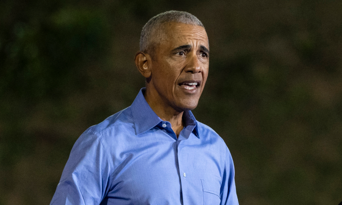 Cựu tổng thống Mỹ Barack Obama phát biểu tại bang Georgia hồi năm 2024. Ảnh: AFP