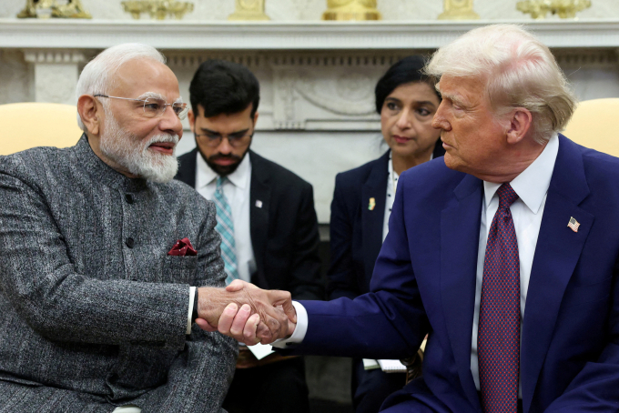 Tổng thống Mỹ Donald Trump và Thủ tướng Ấn Độ Narendra Modi tại Nhà Trắng tháng 2/2025. Ảnh: Reuters