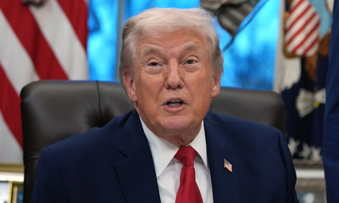 Tổng thống Mỹ Donald Trump trong sự kiện tại Nhà Trăng ngày 29/1. Ảnh: AP