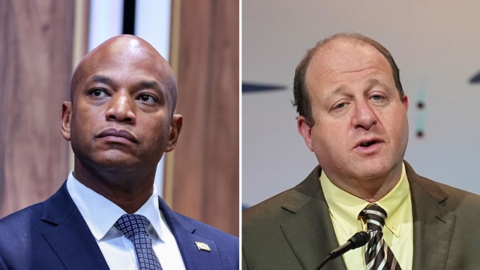 Thống đốc bang Maryland Wes Moore (trái) và Thống đốc Colorado Jared Polis. Ảnh: AP