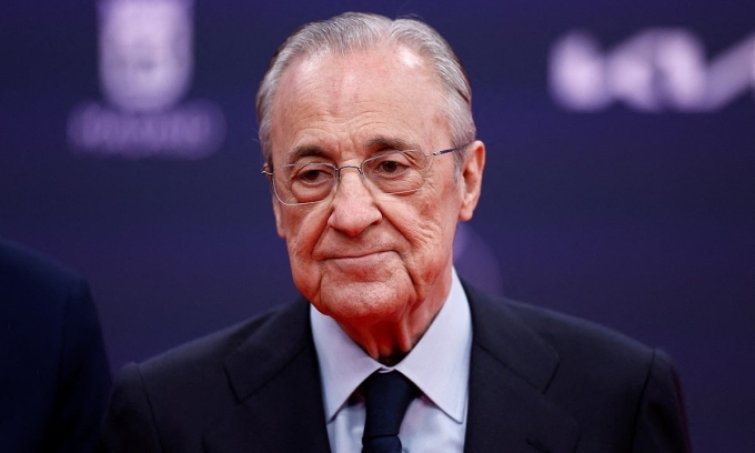Chủ tịch Real, Florentino Perez tại lễ trao giải Oscar Thể thao Laureus tại Cung điện Cibeles, thành phố Madrid, Tây Ban Nha ngày 21/4/2025. Ảnh: Reuters