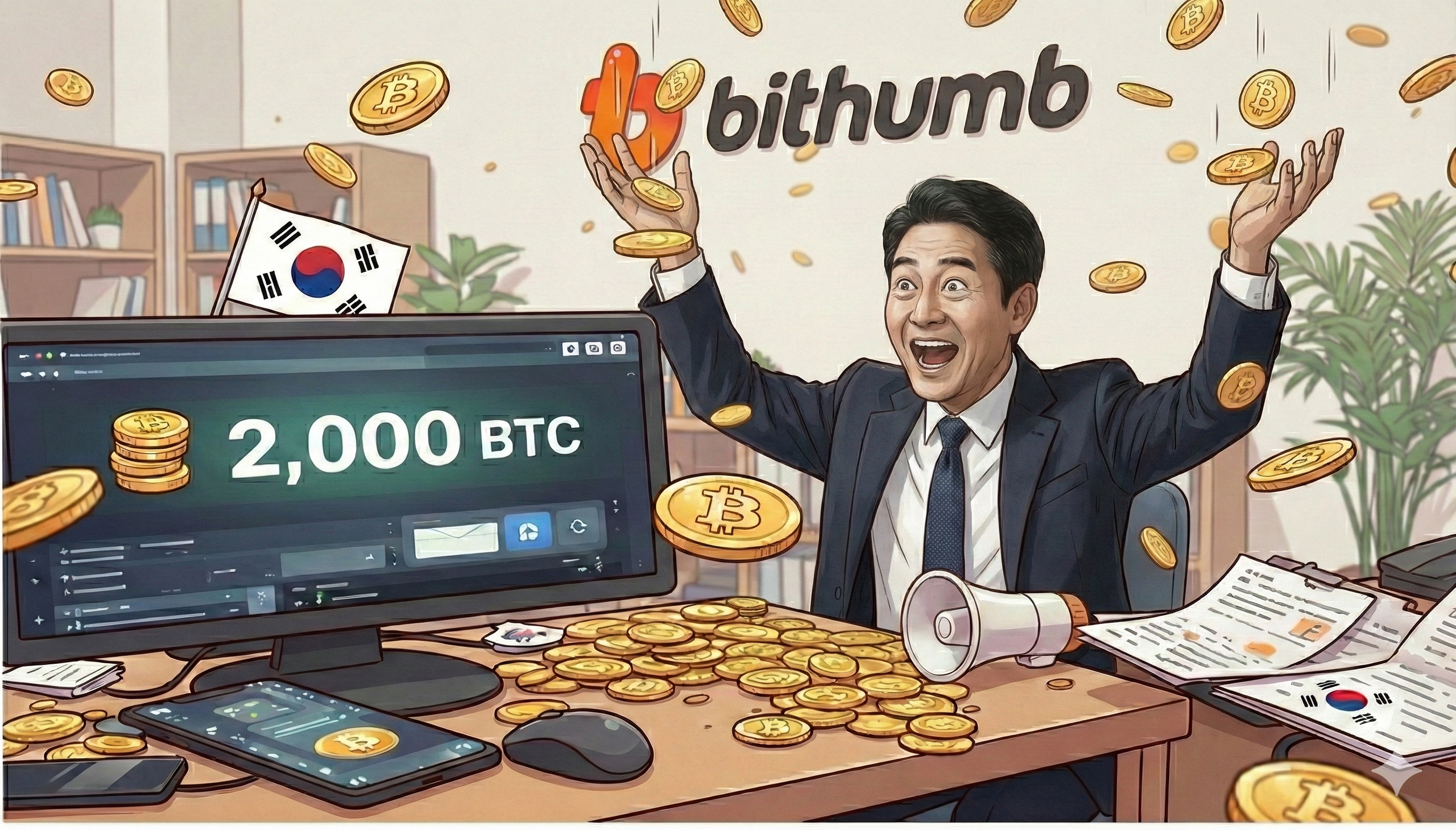 Sàn giao dịch tiền mã hóa Hàn Quốc tặng nhầm 2.000 Bitcoin cho mỗi người - Ảnh 1.