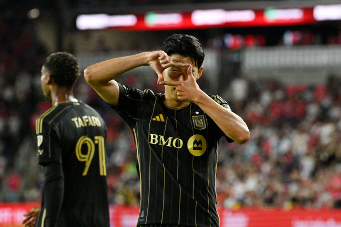 Son Heung-min mừng bàn trong trận LAFC thắng St. Louis 3-0 tại MLS ngày 28/9/2025. Ảnh: Reuters