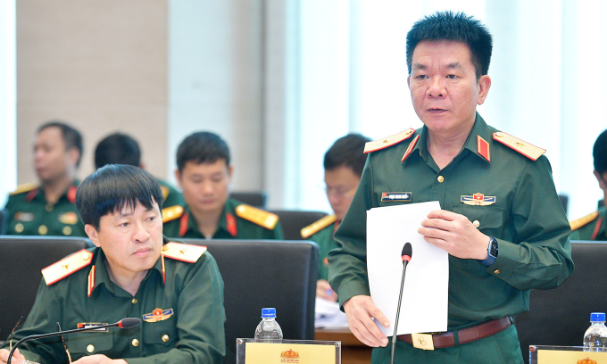 Thiếu tướng Phạm Thanh Khiết, Phó chủ nhiệm, Tham mưu trưởng Tổng cục Công nghiệp Quốc phòng. Ảnh: Hoàng Phong