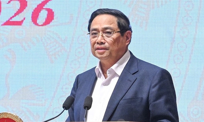 Thủ tướng Phạm Minh Chính phát biểu chiều 25/2. Ảnh: Nhật Bắc