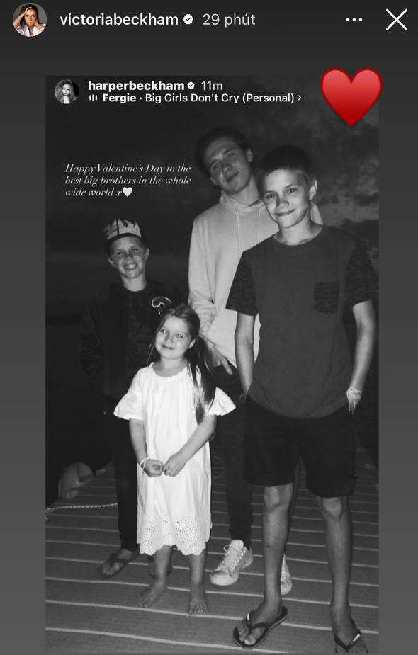 Thương cho tiểu thư Harper Beckham, đăng liền 2 bài yêu thương, tag tên anh cả xa cách nhưng nhận lại chỉ là 