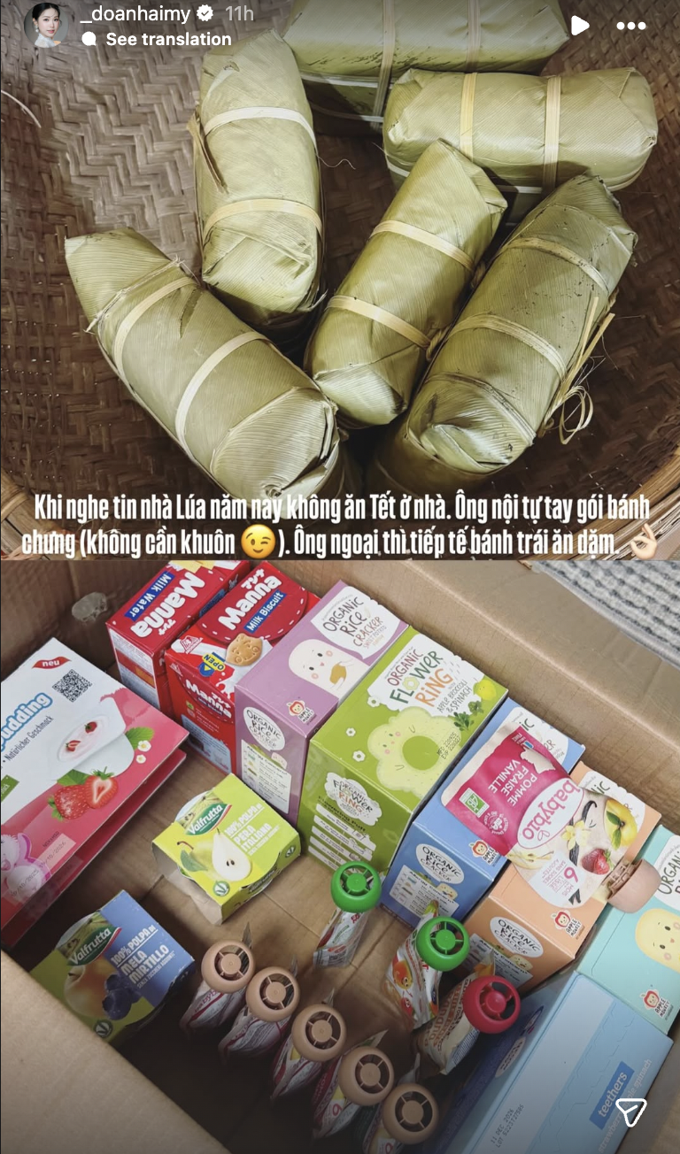 Tiểu thư Doãn Hải My quá khéo, khoe quà bố đẻ tặng ăn tết, không quên khen bánh chưng của bố chồng hết lời- Ảnh 1. Tiểu thư Doãn Hải My quá khéo, khoe quà bố đẻ tặng ăn tết, không quên khen bánh chưng của bố chồng hết lời- Ảnh 1.