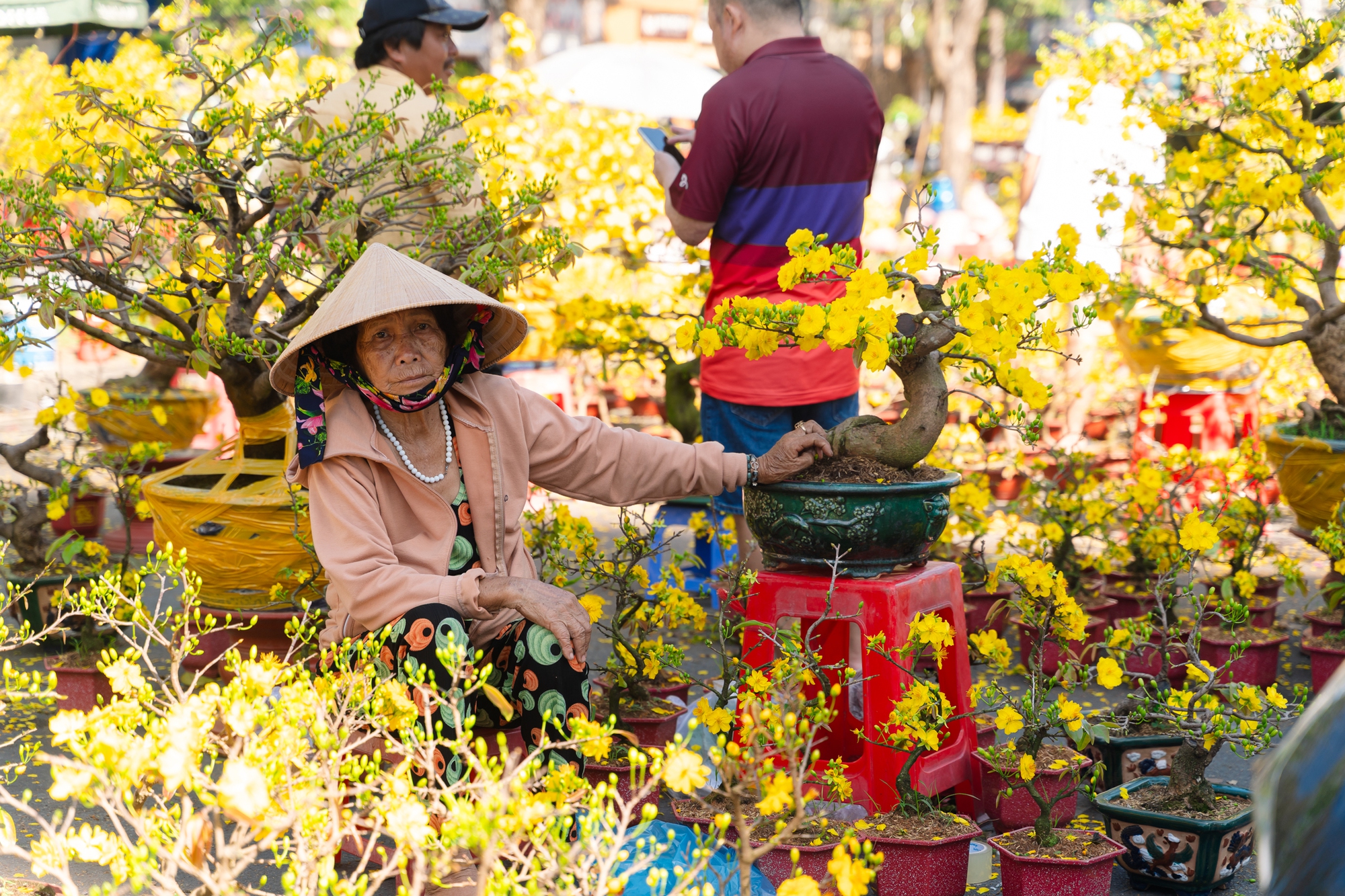 Trưa 29 Tết: Tiểu thương bán vội, khách mua nhanh, chợ hoa TP.HCM nhộn nhịp phút cuối- Ảnh 1.