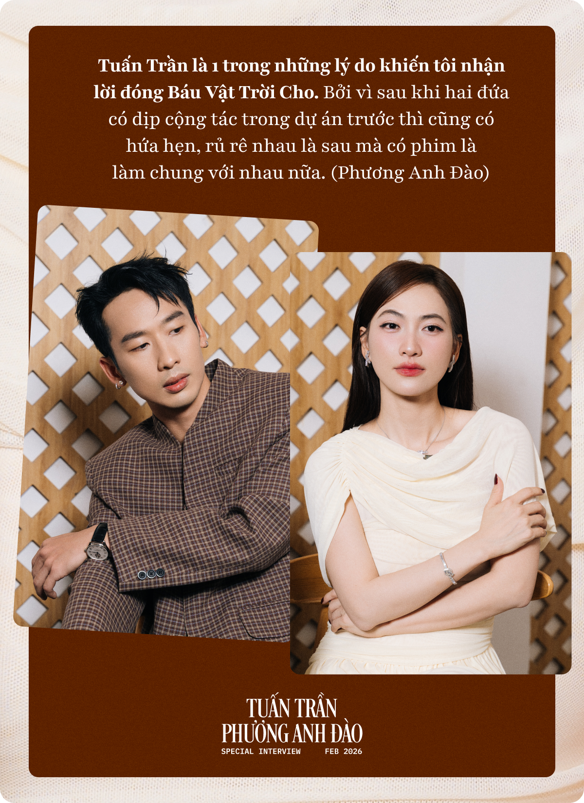 Tuấn Trần: Tôi gia trưởng thật nhưng luôn để ý phản ứng của Phương Anh Đào, chỉ cần cô ấy nói “Vậy hả?” là tôi nổi da gà- Ảnh 2.