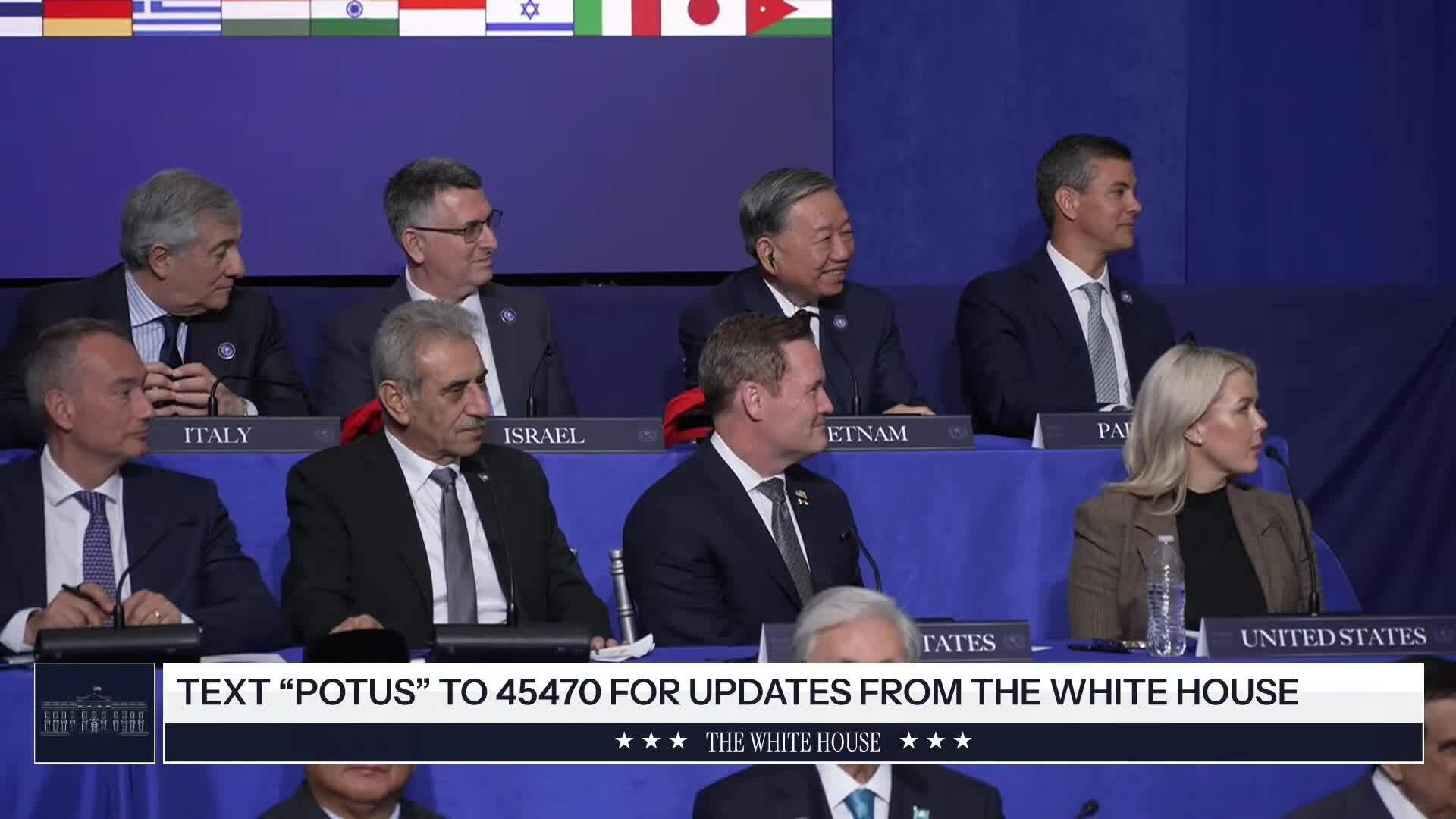 Tổng Bí thư Tô Lâm dự họp khai mạc Hội đồng Hòa bình về Dải Gaza