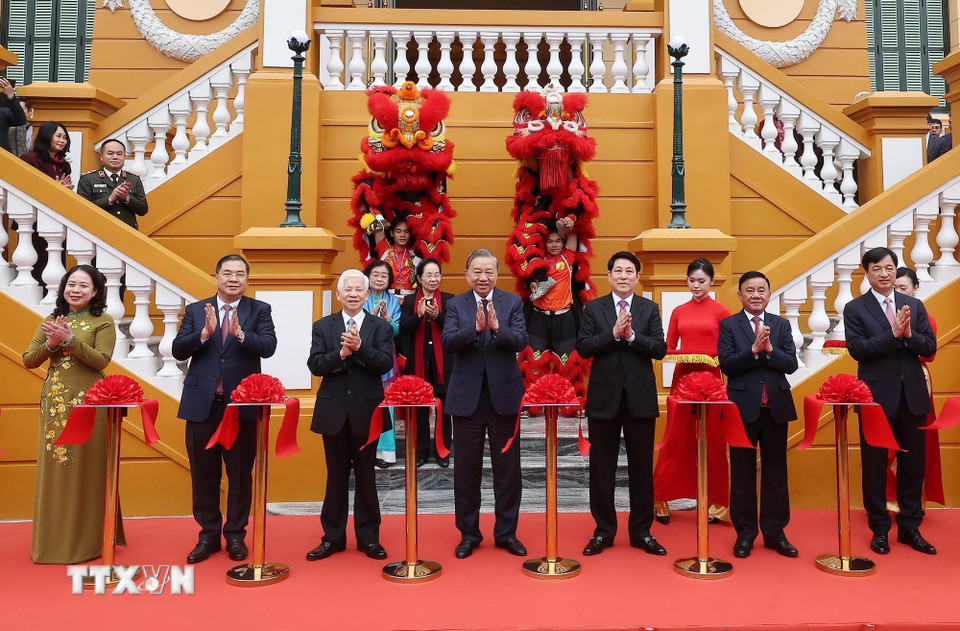 Tổng Bí thư Tô Lâm, Chủ tịch nước Lương Cường dự khánh thành công trình Trụ sở làm việc Cơ quan Chủ  - Ảnh 1.