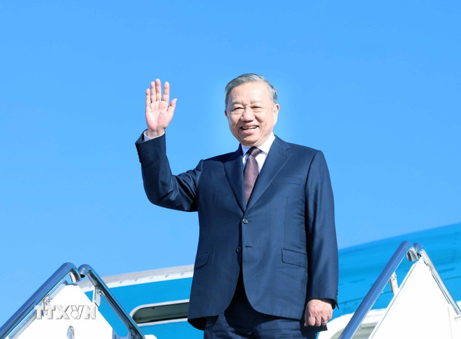 Tổng Bí thư Tô Lâm kết thúc chuyến tham dự Cuộc họp Khai mạc Hội đồng Hòa bình về Gaza tại Mỹ - Ảnh 1.