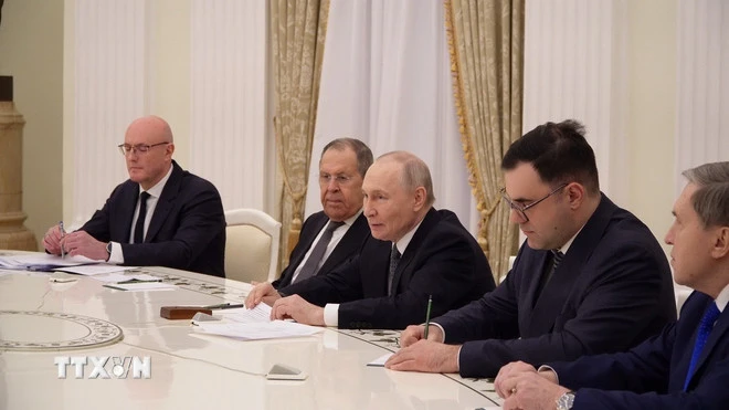 Tổng thống Nga V.Putin tại cuộc hội kiến ở Điện Kremlin. Ảnh: TTXVN. tong-thong-v-putin-coi-tong-bi-thu-to-lam-la-nguoi-ban-than-thiet-9.jpg