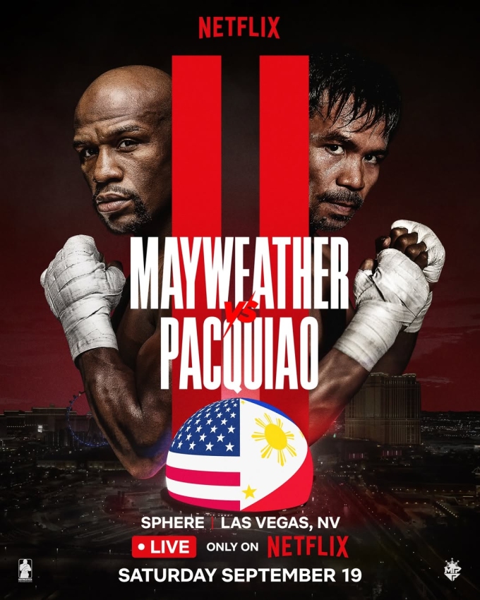 Netflix công bố trận tái đấu giữa Floyd Mayweather và Manny Pacquiao.