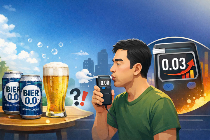 Uống bia 0 độ, thổi nồng độ cồn có lên?- Ảnh 1.