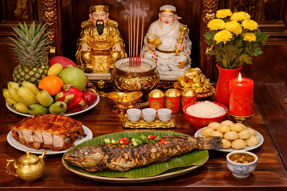 Vì sao cá lóc xuất hiện trên mâm cúng Thần Tài?- Ảnh 1.