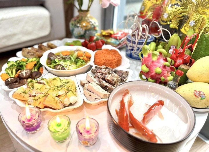 Mâm lễ cúng ông Công ông Táo về trời. (Ảnh: Nguyễn Yến)