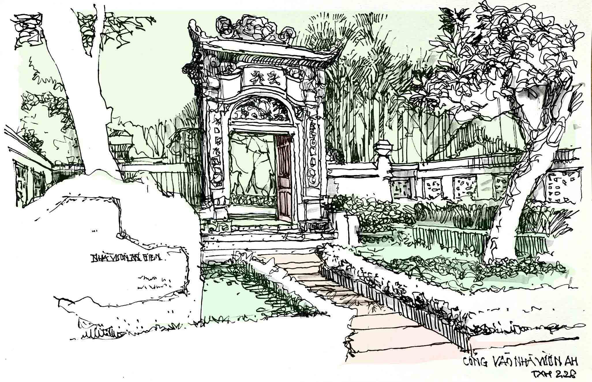 Vì sao có dơi sải cánh trên cổng nhà vườn An Hiên ở Huế?- Ảnh 1.