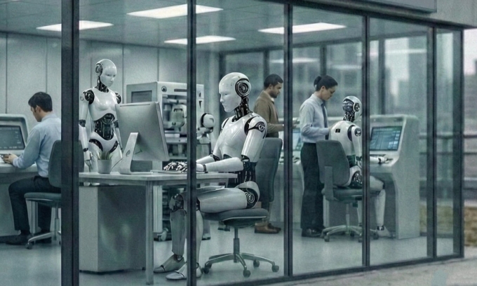 Minh họa thị trường việc làm sẽ bị AI tác động sâu rộng trong năm 2026. Ảnh: ChatGPT