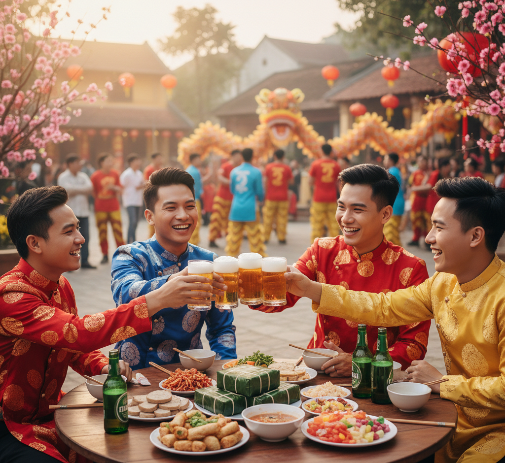 'Văn hóa rượu bia' ngày tết: Vui thôi đừng vui quá- Ảnh 1.