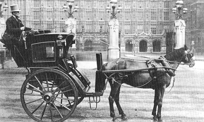 Một cỗ xe ngựa trên đường phố London, Anh, những năm 1890. Ảnh: Smithsonian